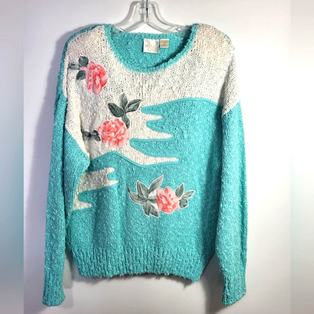Needles & Yarn vintage knit sweater women's L #2488